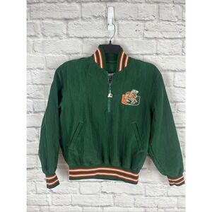 Vintage Miami Hurricanes Quarter Zip Pullover Starter Jacket READ Runs Short S